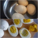 1. Ugotować jajka i wyjąć z nich żółtka