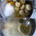 1. Zmiksować banany z cukrem, jajkami i olejem