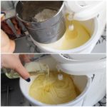 2. Dodać mąkę z proszkiem do pieczenia i olej
